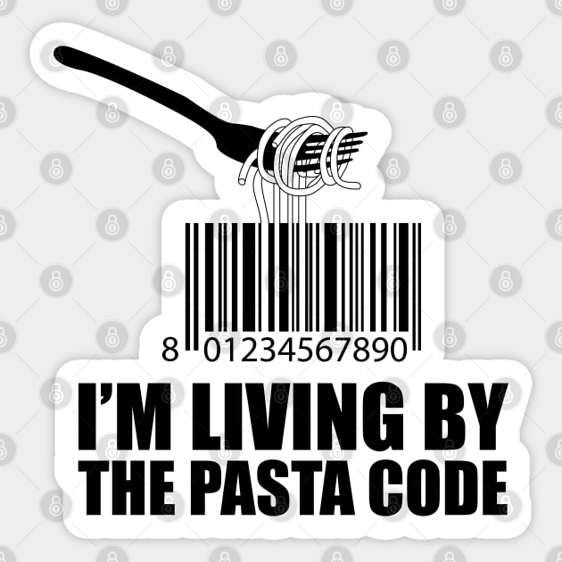 Living by the pasta code Sticker by Make It Simple